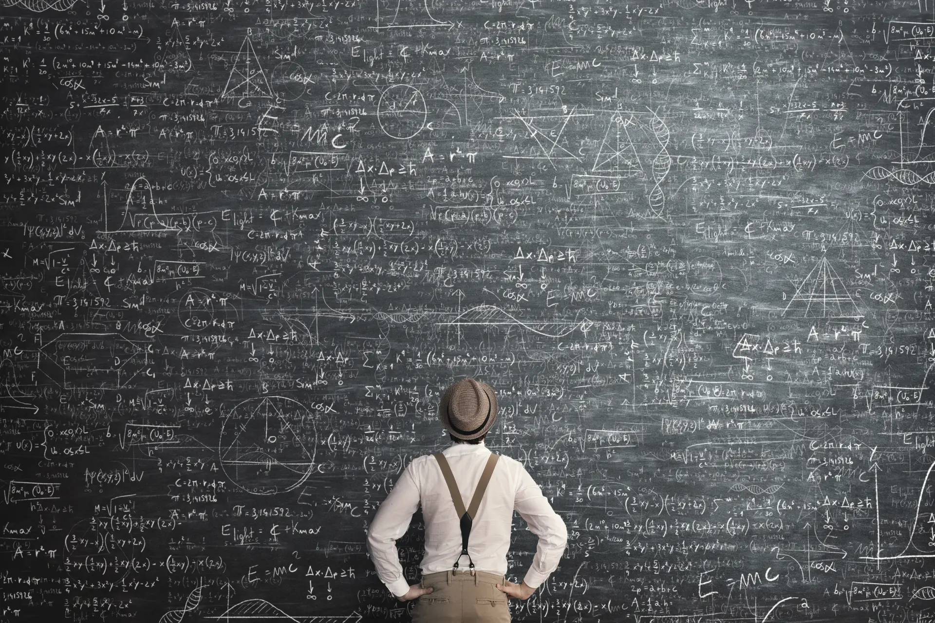 Executive surrounded by data dashboards contrasted with a clear decision science view focusing on better decisions, not just reports